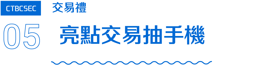 標題字：05 亮點交易抽手機